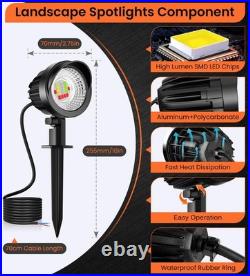 MEIKEE 15W RGB Landscape Lights 12V 24V Low Voltage 12Pack, RGBW