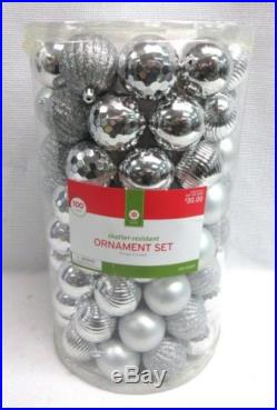 MIB Decor 99 Count Assorted Holiday Christmas Ornament Silver