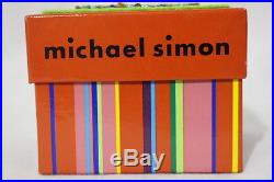 MICHAEL SIMON Tiny Beaded SANTA Sweater Ornament & Designer Box