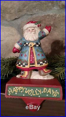 MIDWEST Engelbreit Jolly Days Santa Cast Iron CHRISTMAS STOCKING HOLDER Hanger A