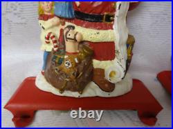 MIDWEST Santa Claus Cast Iron Christmas 2 Stocking Holder Hanger Mantel Hook