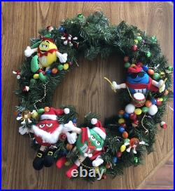 M&M’s Christmas Wreath Homemade One of a Kind Req 3 AA Colorful