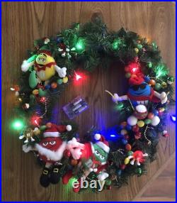 M&M's Christmas Wreath Homemade One of a Kind Req 3 AA Colorful M&M's Christmas Wreath Homemade One of a Kind Req 3 AA Colorful