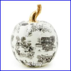 MacKENZIE CHILDS BLACK TOILE SMALL PUMPKIN BRAND NEW IN BOX T