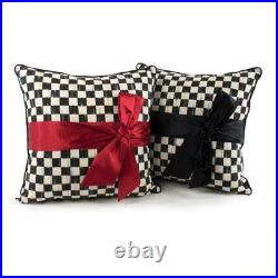MacKENZIE CHILDS COURTLY CHECK BLACK SASH PILLOW BNWT