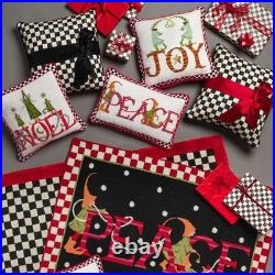 MacKENZIE CHILDS COURTLY CHECK BLACK SASH PILLOW BNWT