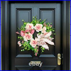 MacKenzie-Childs 24 Wreath Rosy Check Rose New