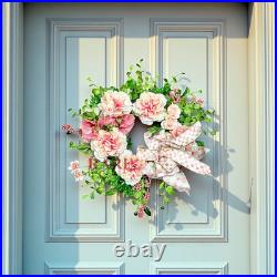 MacKenzie-Childs 24 Wreath Rosy Check Rose New