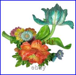MacKenzie-Childs Blue Flower Market Aqua Wall Art New No Box