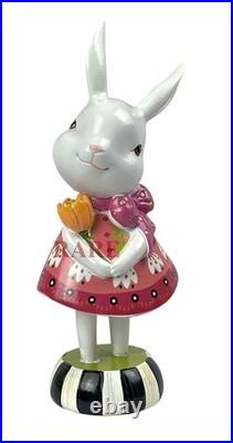 MacKenzie-Childs Calico Bunny Figures Set of Three 7.5 Tall New No Box MacKenzie-Childs Calico Bunny Figures Set of Three 7.5 Tall New No Box