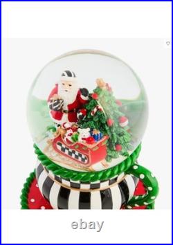 MacKenzie-Childs Check It Out Teacup Snow Globe Santa Courtly Check 8.25 NEW MacKenzie-Childs Check It Out Teacup Snow Globe Santa Courtly Check 8.25 NEW