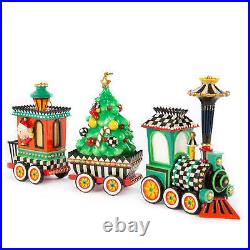 MacKenzie-Childs Christmas Train Ornament Set of 3