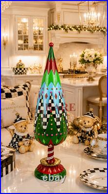 MacKenzie-Childs Courtly Check Fair Isle Tall 20.7 Tree New No Box