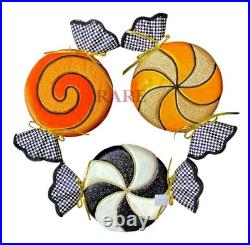 MacKenzie-Childs Courtly Check Trick or Treat Large 3 Plush Candy Hanging Décor
