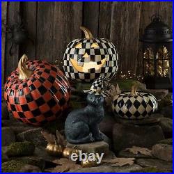 MacKenzie-Childs Courtly Harlequin Squashed Pumpkin SMALL Halloween & Fall Decor