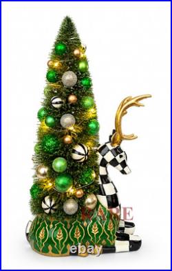 MacKenzie-Childs Emerald Luxe Deer Brush Bottle Illuminated Tree New No Box