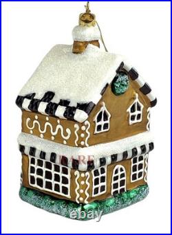 MacKenzie-Childs Gingerbread Farmhouse Glass Ornament Brand New in Box