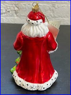 MacKenzie-Childs Glass Ornament'Tis the Season Santa