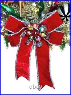 MacKenzie-Childs Granny Kitsch Illuminated Christmas Wreath Ornaments New No Box