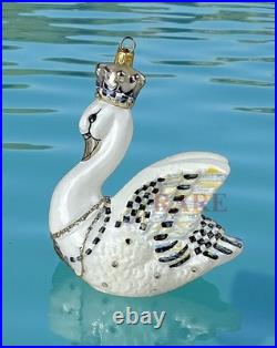 MacKenzie-Childs Her Majesty Swan Glass Ornament 5.5 Tall Brand New in Box MacKenzie-Childs Her Majesty Swan Glass Ornament 5.5 Tall Brand New in Box