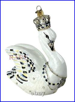 MacKenzie-Childs Her Majesty Swan Glass Ornament 5.5 Tall Brand New in Box MacKenzie-Childs Her Majesty Swan Glass Ornament 5.5 Tall Brand New in Box