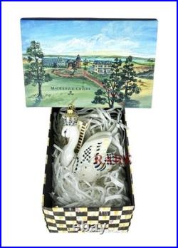 MacKenzie-Childs Her Majesty Swan Glass Ornament 5.5 Tall Brand New in Box MacKenzie-Childs Her Majesty Swan Glass Ornament 5.5 Tall Brand New in Box