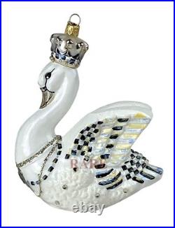 MacKenzie-Childs Her Majesty Swan Glass Ornament 5.5 Tall Brand New in Box MacKenzie-Childs Her Majesty Swan Glass Ornament 5.5 Tall Brand New in Box