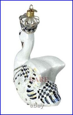 MacKenzie-Childs Her Majesty Swan Glass Ornament 5.5 Tall Brand New in Box MacKenzie-Childs Her Majesty Swan Glass Ornament 5.5 Tall Brand New in Box