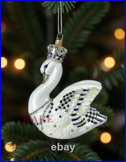 MacKenzie-Childs Her Majesty Swan Glass Ornament 5.5 Tall Brand New in Box MacKenzie-Childs Her Majesty Swan Glass Ornament 5.5 Tall Brand New in Box