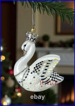 MacKenzie-Childs Her Majesty Swan Glass Ornament 5.5 Tall Brand New in Box MacKenzie-Childs Her Majesty Swan Glass Ornament 5.5 Tall Brand New in Box