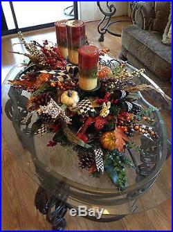 MacKenzie-Childs Inspired FALL ARRANGEMENT with 35 LED clear light