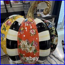 MacKenzie-Childs Multicolor Floral Seasonal Pumpkin Figurine, Freestanding