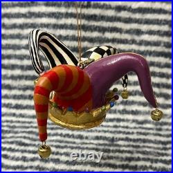 MacKenzie-Childs Rare Jester’s Hat Hanging Ornament Discontinued Mardi Gras