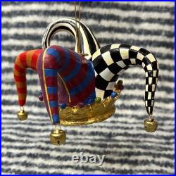 MacKenzie-Childs Rare Jester's Hat Hanging Ornament Discontinued Mardi Gras