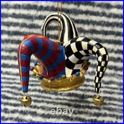 MacKenzie-Childs Rare Jester's Hat Hanging Ornament Discontinued Mardi Gras