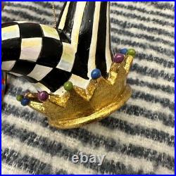 MacKenzie-Childs Rare Jester's Hat Hanging Ornament Discontinued Mardi Gras