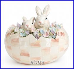 MacKenzie-Childs Rosy Check Peekaboo Egg Bunny Flowers New No Box MacKenzie-Childs Rosy Check Peekaboo Egg Bunny Flowers New No Box