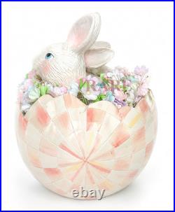 MacKenzie-Childs Rosy Check Peekaboo Egg Bunny Flowers New No Box MacKenzie-Childs Rosy Check Peekaboo Egg Bunny Flowers New No Box