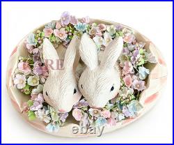 MacKenzie-Childs Rosy Check Peekaboo Egg Bunny Flowers New No Box MacKenzie-Childs Rosy Check Peekaboo Egg Bunny Flowers New No Box
