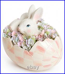 MacKenzie-Childs Rosy Check Peekaboo Egg Bunny Flowers New No Box MacKenzie-Childs Rosy Check Peekaboo Egg Bunny Flowers New No Box