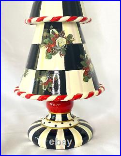 MacKenzie Childs Scottish Bouquet Tiered Tree with Courtly Check 20.75 Tall