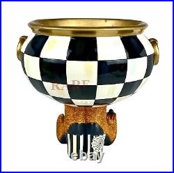 Mackenzie-Childs 9.75 Tall Courtly Check Cauldron Pot Pumpkin New