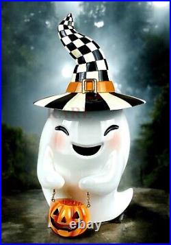 Mackenzie-Childs Boo Ghost Illuminated Pumpkin Only New
