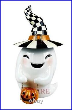 Mackenzie-Childs Boo Ghost Illuminated Pumpkin Only New