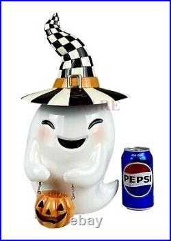 Mackenzie-Childs Boo Ghost Illuminated Pumpkin Only New