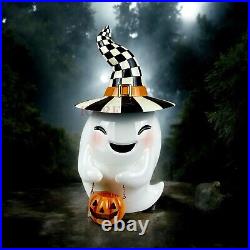 Mackenzie-Childs Boo Ghost Illuminated Pumpkin Only New