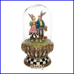 Mackenzie Childs COUNTRY STROLL CLOCHE Bunny withCOURTLY CHECK Spring Decor m21-jl