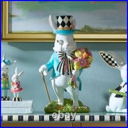 Mackenzie Childs Calico Bunny Alice Wonderland LG 16T Resin NEW in box! GIFT