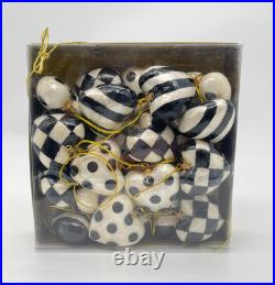 Mackenzie Childs Capiz Black and White Heart Garland NEW IN BOX! Rare