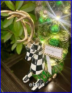 Mackenzie Childs Christmas Emerald Luxe Illuminated Deer Bottle Brush Tree 15x9